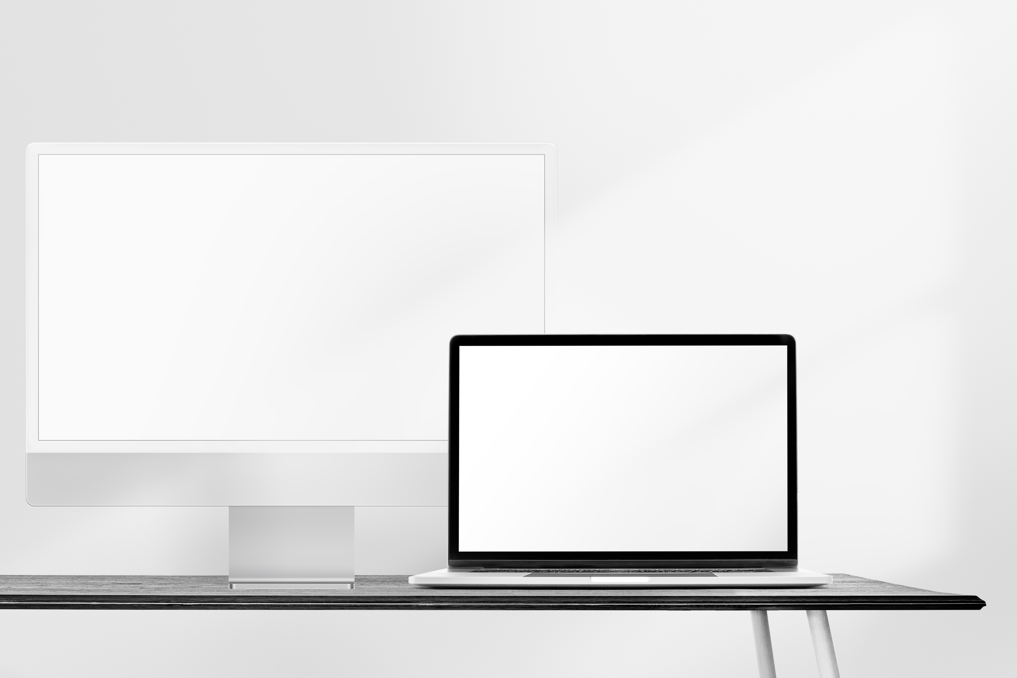 Modern laptops and server rack